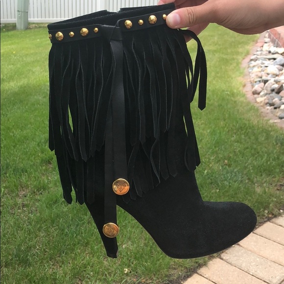 Gucci suede fringe Devandra runway boots - Picture 7 of 12